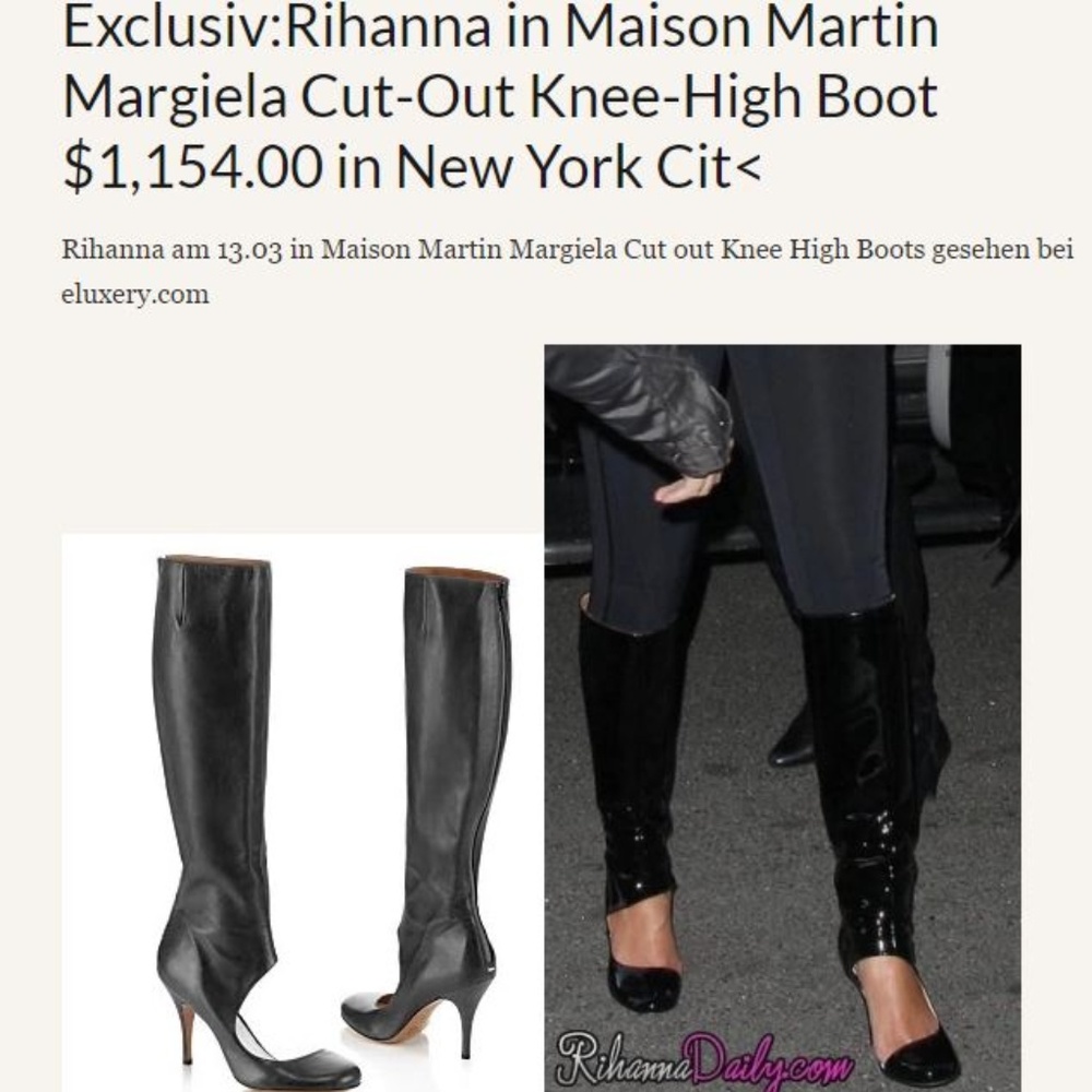 AUTHENTIC Maison Martin Margiela D'orsay Patent Boots 36 ASO Rihanna Riri Fenty